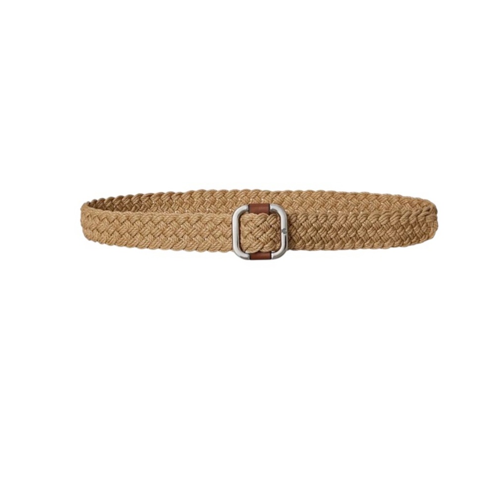 Lauren Ralph Lauren Women's Square Slide Woven Belt in Natural